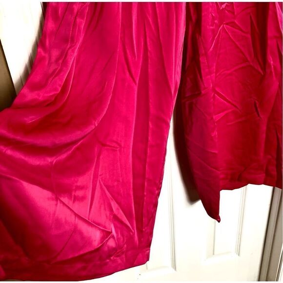 NINA PARKER - L Sz 4X NWT Plus Size Pleated Satin Palazzo Pants in Pink Yarrow. - Picture 7 of 16
